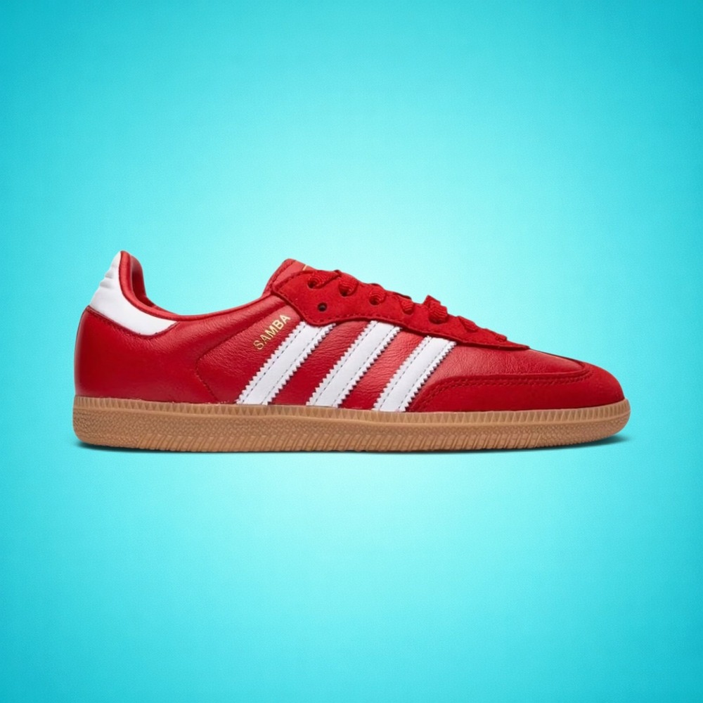 Adidas Samba OG W Better Scarlet Red White Gum Sneakers ID0477 Womens Size 8 - Picture 2 of 7